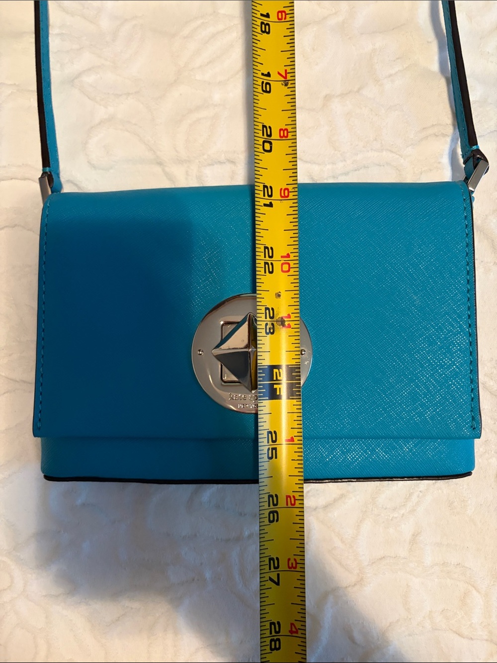 Kate Spade Teal Crossbody Shoulder Bag with Gold Clasp - Picture 13 of 13